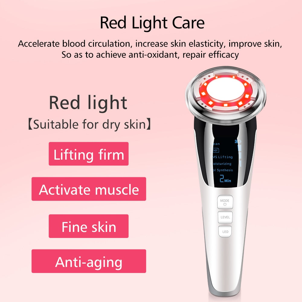 Mesotherapy Electroporation RF Radio Frequency Facial LED Photon Light