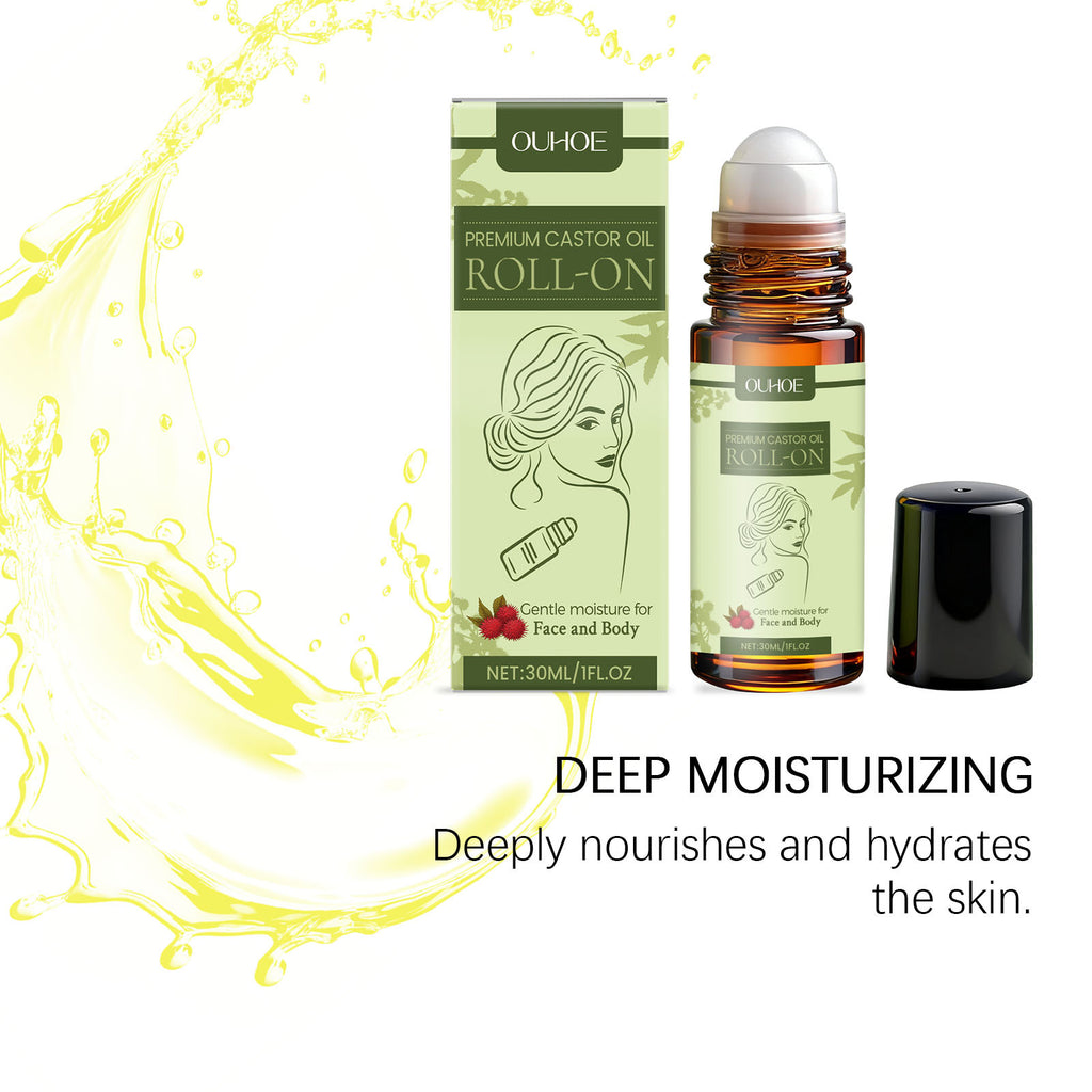 Organic Castor Oil Roll-On Moisturizing Dry Repair Lightening Fine Lines Natural Nourishing Body Aromatherapy Massage Skin Care
