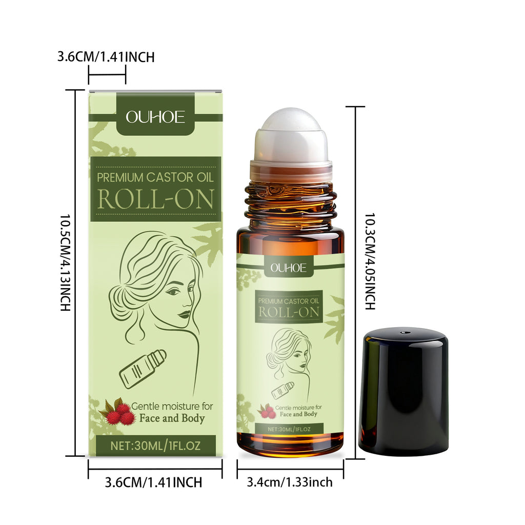 Organic Castor Oil Roll-On Moisturizing Dry Repair Lightening Fine Lines Natural Nourishing Body Aromatherapy Massage Skin Care