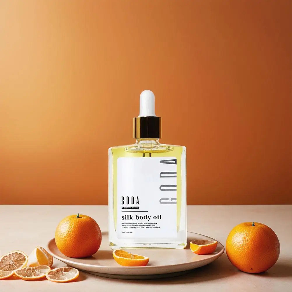 GODA Silk Body Oil Crafted For Mature Skin Promotes Renewal Brightens Tightens Reduces Blemishes Balances Water Oil Skincare