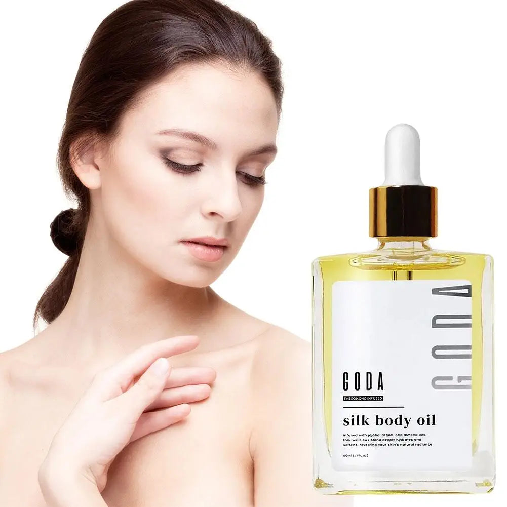 50ml GODA Silk Body Oil Locks Moisture Balances Water Oil Reduces Blemishes Soft Stress Relief Nourishing Oil Brightening Skin