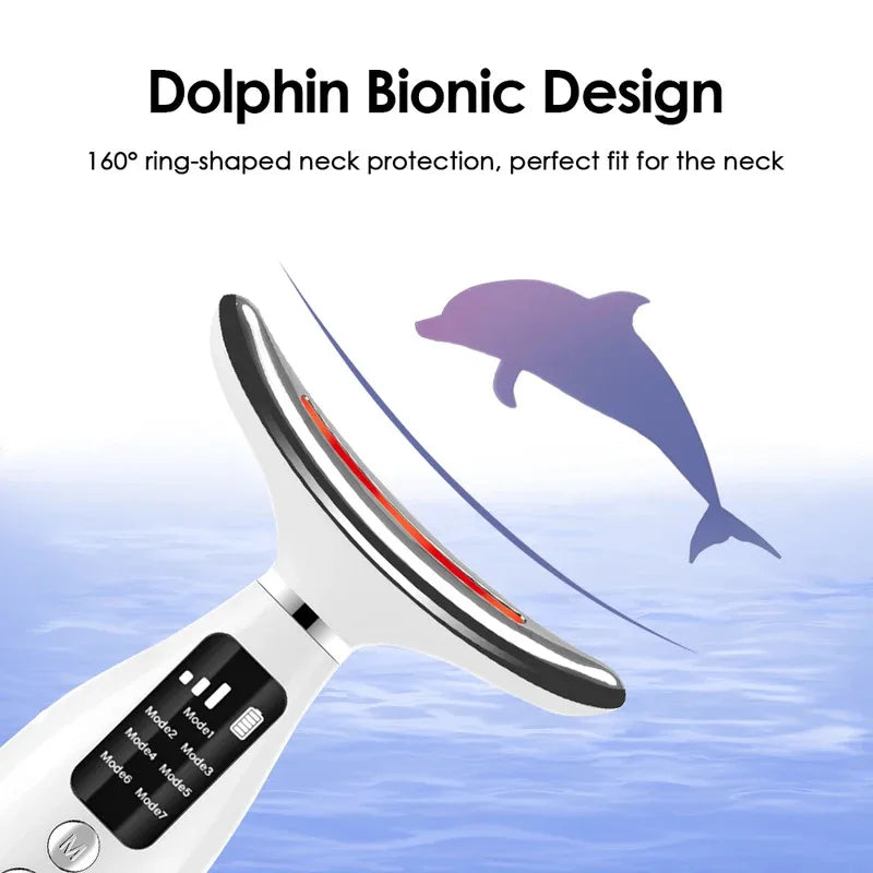 7 Colors LED Lights Face Neck Beauty Device Vibration Massage Improve