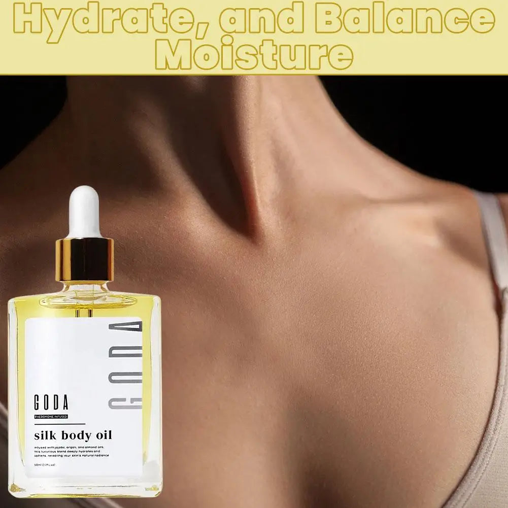 GODA Silk Body Oil Crafted For Mature Skin Promotes Renewal Brightens Tightens Reduces Blemishes Balances Water Oil Skincare