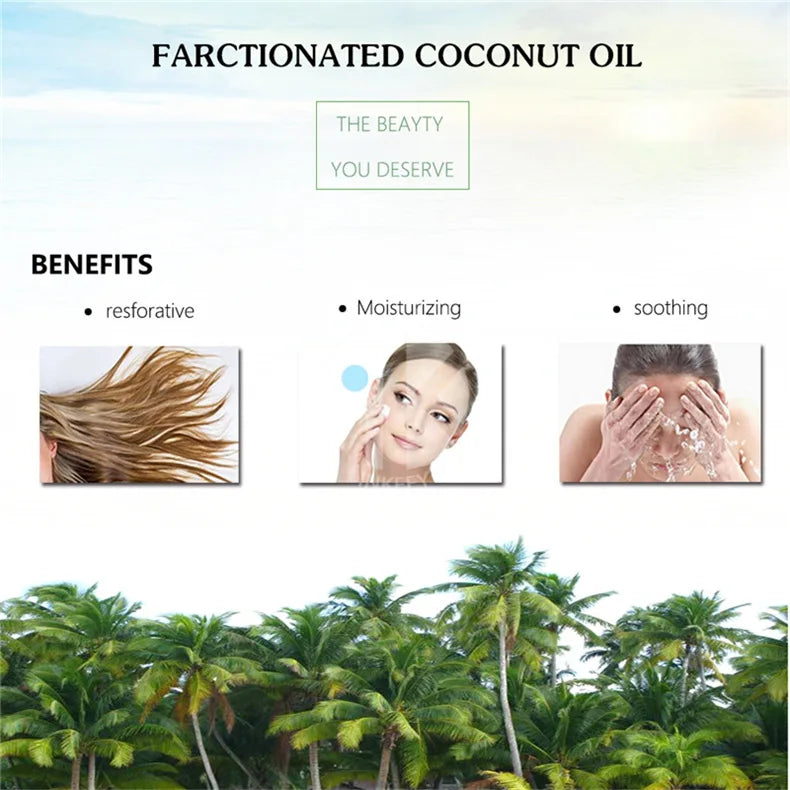 Natural Organic Coconut Oil 100% Organic Castor Oil Moisturizing Deep Relaxation Body Face Massage Essential Oil Skin Care 100ml