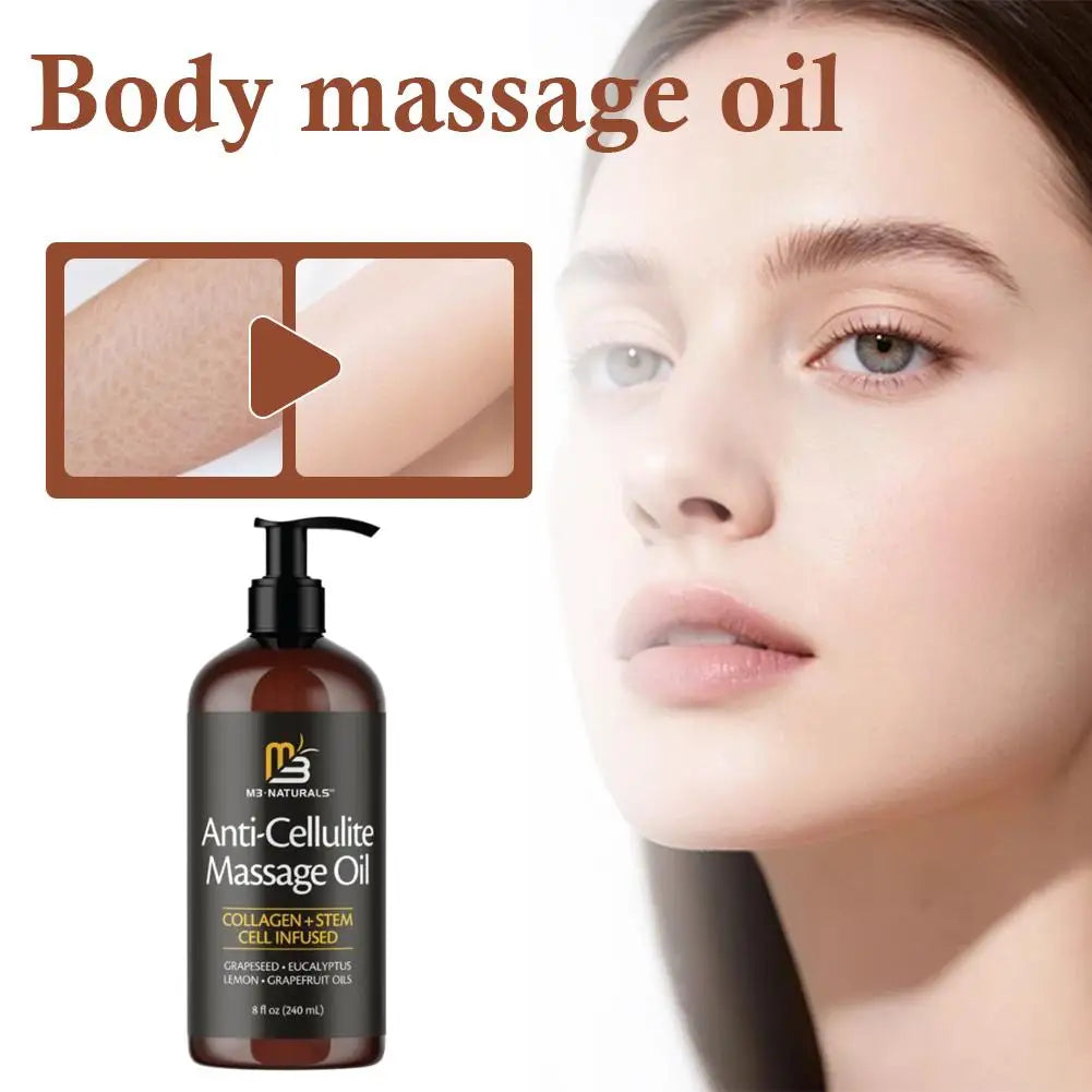 240ml Anti-cellulite Body Massage Oil Gently Moisturizes Nourishing Lifting Firming Smooth Improve Dry Brightening Relaxing Skin