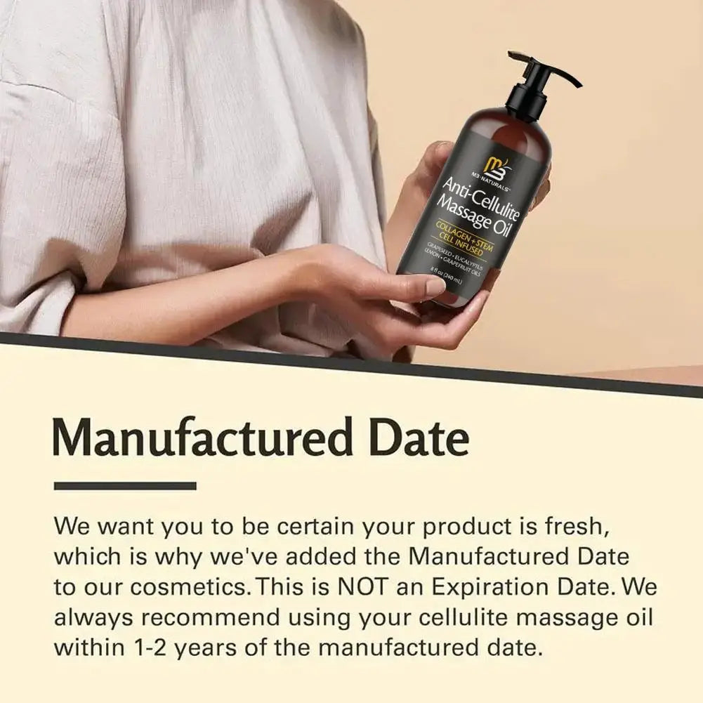 240ml Anti-cellulite Body Massage Oil Gently Moisturizes Nourishing Lifting Firming Smooth Improve Dry Brightening Relaxing Skin