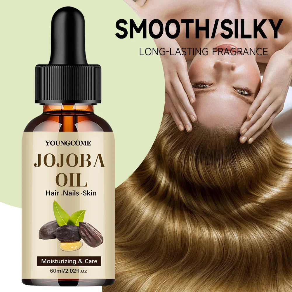 Organic Jojoba Oil, Pure Moisturizing Oil For Face, Hair, Skin Nails | Natural Cold Pressed Hexane Free Carrier Oil Hair Relaxer
