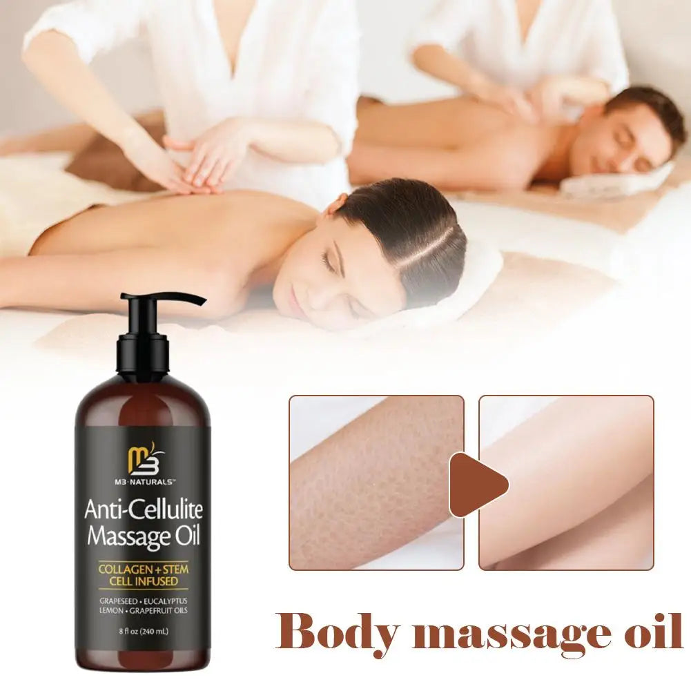 Body Massage Oil Anti Cellulite Deep Nourishing Improves Dryness Firms Skin High Penetration Repair All Skin Types 240ml