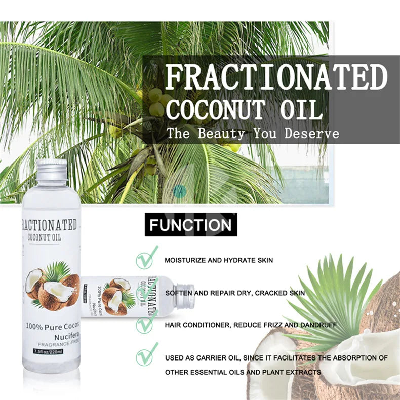 Natural Organic Coconut Oil 100% Organic Castor Oil Moisturizing Deep Relaxation Body Face Massage Essential Oil Skin Care 100ml