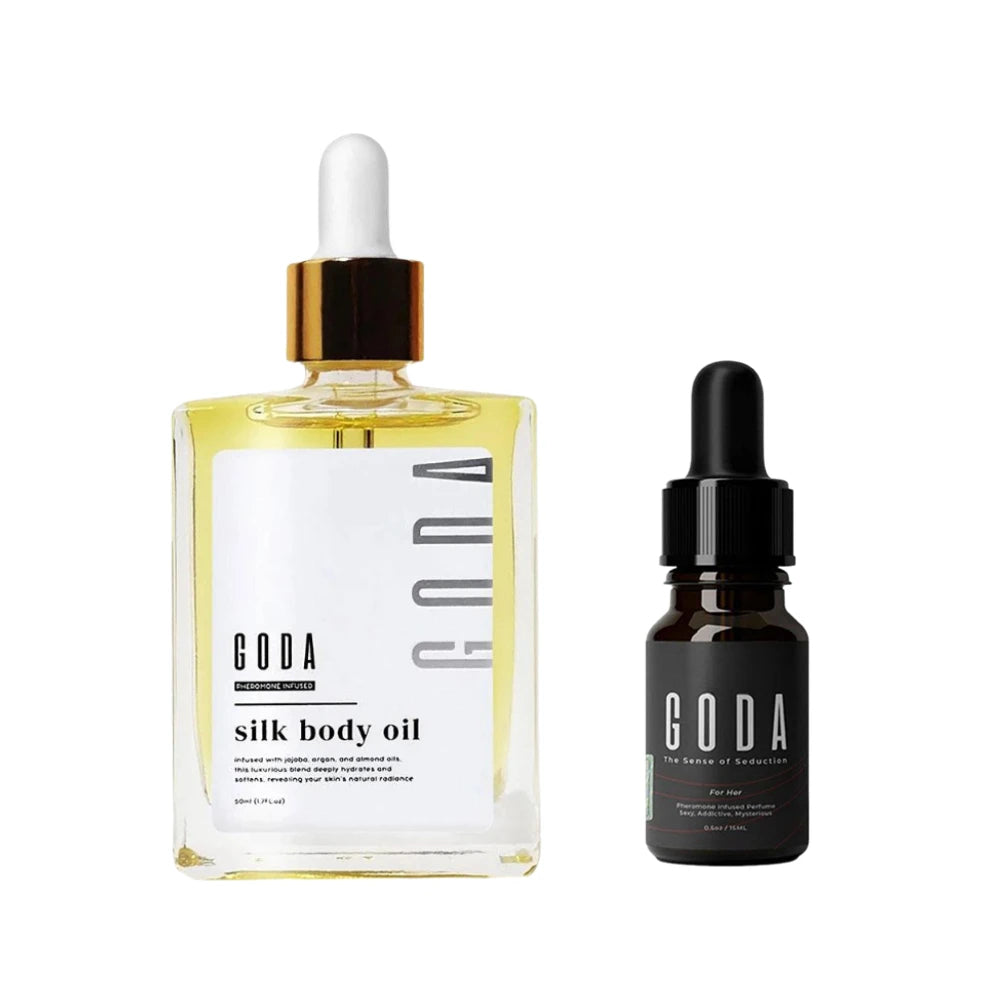 GODA Silk Body Oil Crafted For Mature Skin Promotes Renewal Brightens Tightens Reduces Blemishes Balances Water Oil Skincare